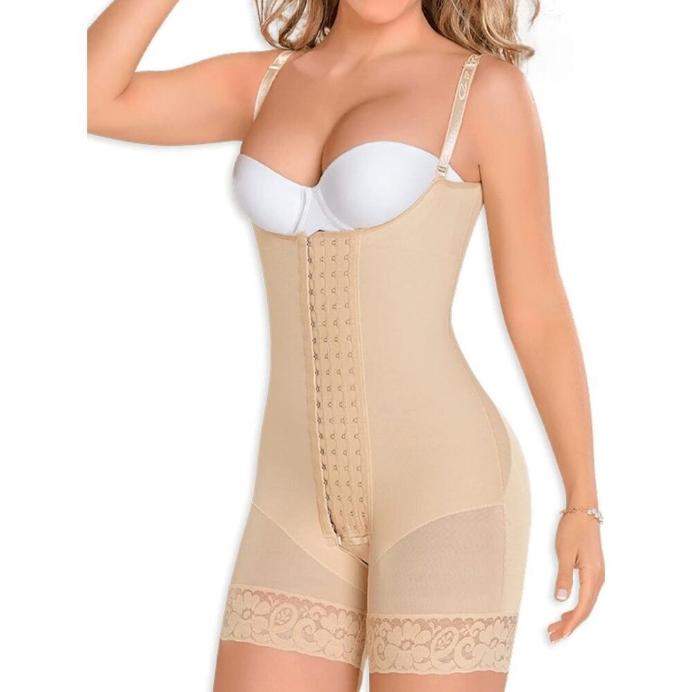 ShaperX Nude Shapewear Bodysuit with Adjustable Straps Size L